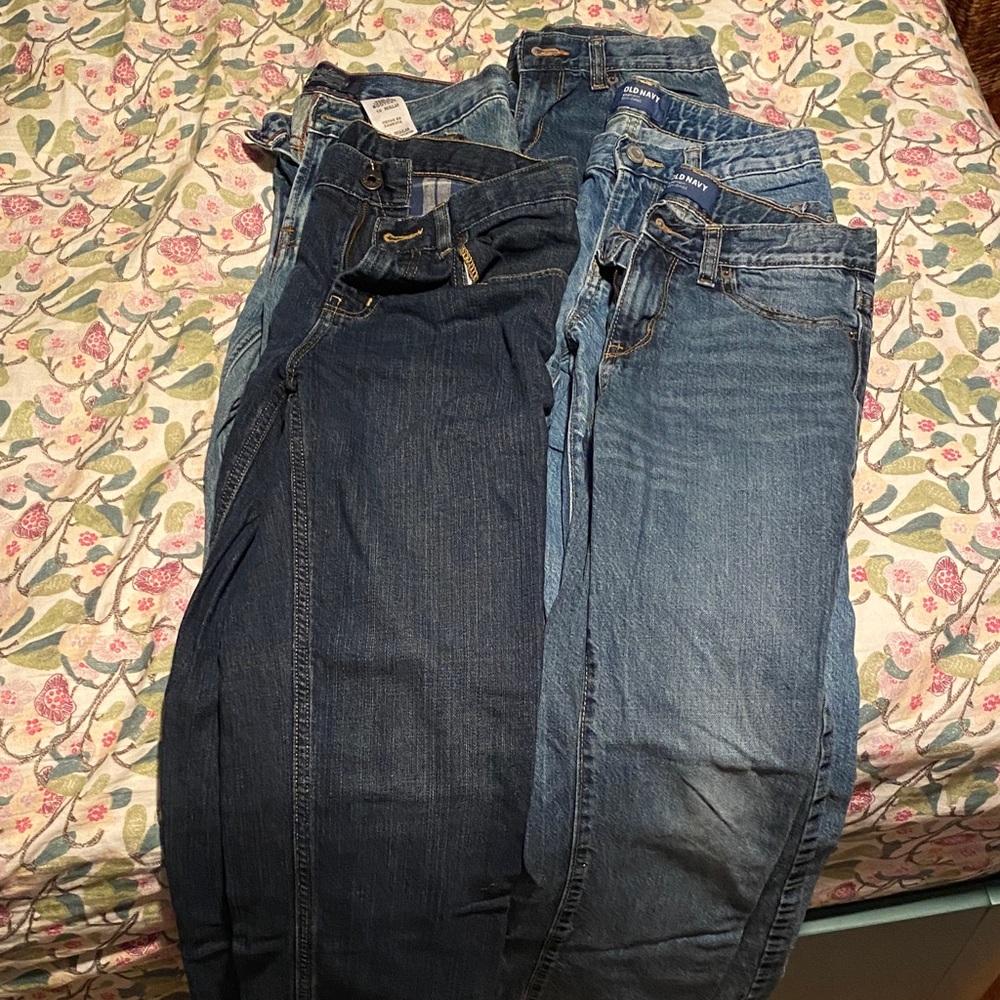 L.L. Bean, Levi, Old Navy  - Dark Blue and Light Blue jeans